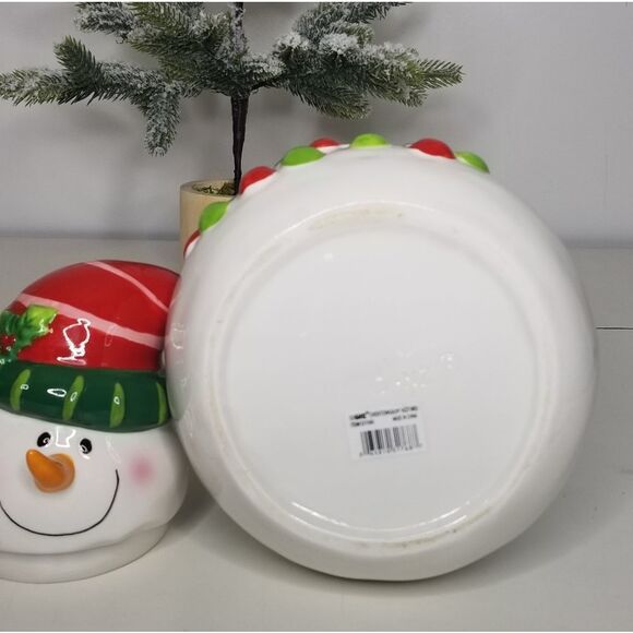 Ganz‎ Snowman Cookie Jar Christmas Holiday Decor Food Storage - Picture 7 of 16